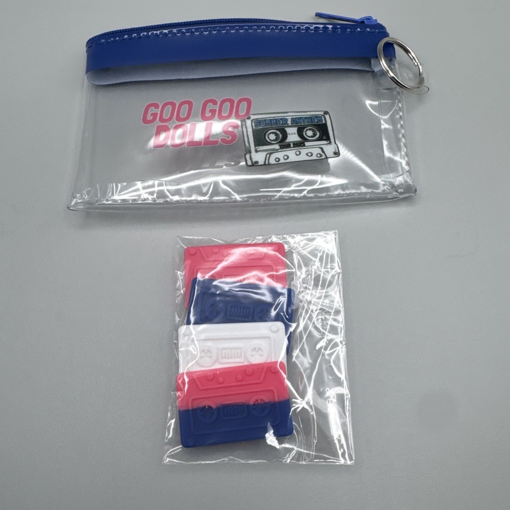 Goo Goo Dolls Concert VIP Clear‎ Coin ID Pouch Keyring Suction Charms Merch Swag